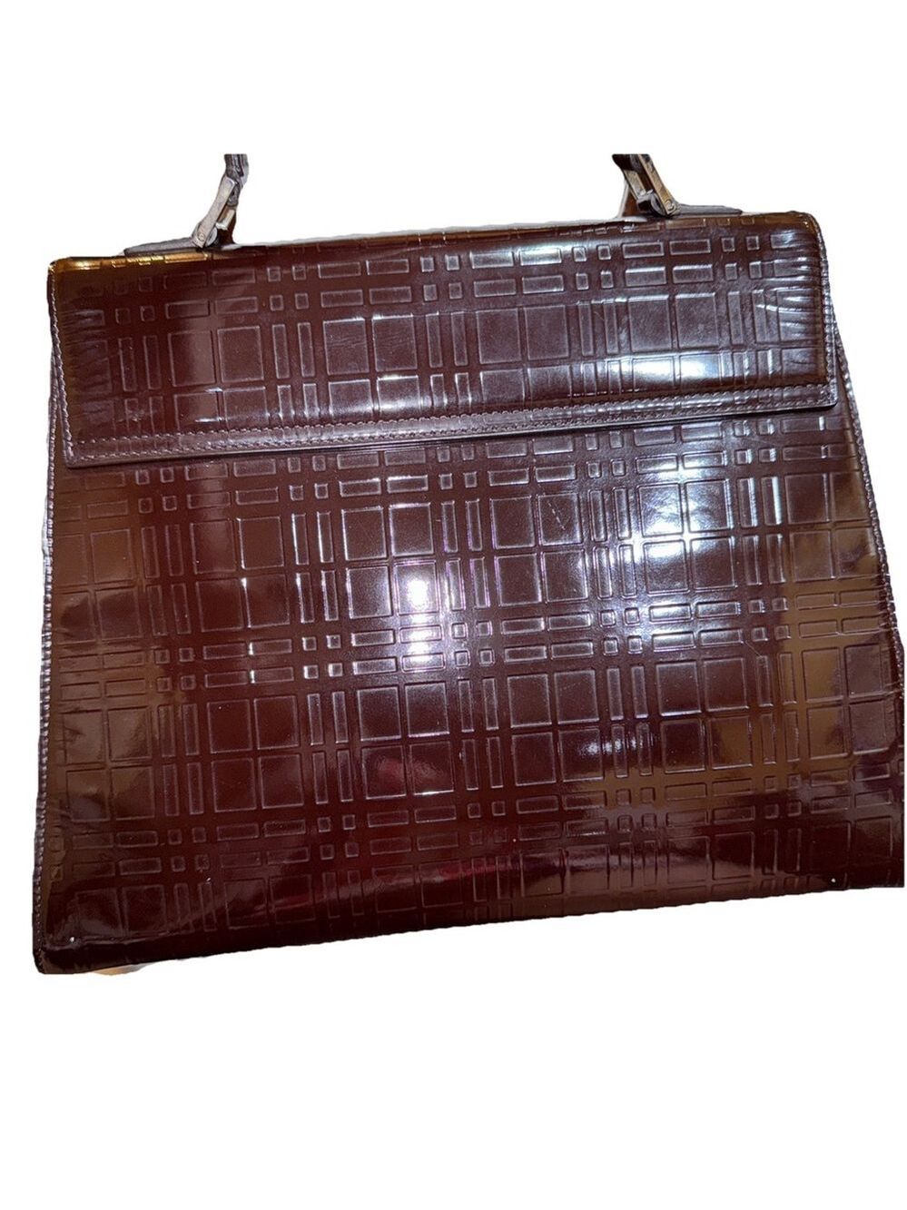Burberry Nova Check Patent Leather Top Handle Bag - Picture 13 of 16